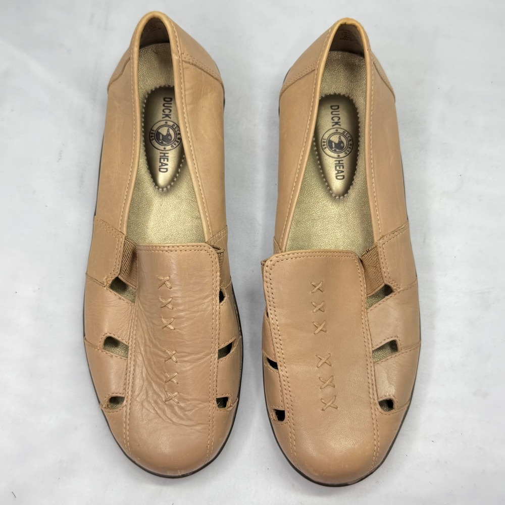 Duck Head Sophia Loafers Women 7M Tan Leather Slip On Casual Comfort Shoes
